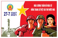 Mẫu tranh cổ động tuyên truyền kỷ niệm 74 năm Ngày Thương binh - Liệt sĩ (27/7/1947 - 27/7/2021)